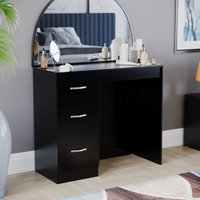 Home Discount - Riano Ankleide Tisch 3 Schubladen Schminktisch Schreibtisch, Schwarz von HOME DISCOUNT