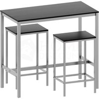 Home Discount - Roslyn 2-Sitzer Bartisch und Hocker Set Küchen- und Esszimmermöbel, Schwarz von HOME DISCOUNT