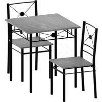 Roslyn 2-Sitzer Essgruppe Tisch und Stühle Esszimmermöbel, Beton-Grau Roslyn 2-Sitzer Essgruppe Tisch und Stühle Esszimmermöbel, Beton-Grau von HOME DISCOUNT