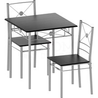 Roslyn 2-Sitzer Essgruppe Tisch und Stühle Esszimmermöbel, Schwarz von HOME DISCOUNT