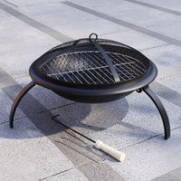 Runde Stahl Feuerstelle bbq Grill Patio Garten Schüssel Outdoor Camping Heizung Log Brenner von HOME DISCOUNT