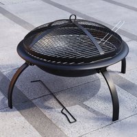 Runder Stahl-Feuerkorb Großer bbq Grill Garten Schüssel Outdoor Camping Heizung Log Brenner von HOME DISCOUNT