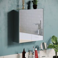Tiano 2-türiger Badezimmerschrank Edelstahl verspiegelter Wandschrank von HOME DISCOUNT