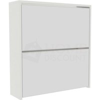 Home Discount - Welham 2 Schubladen Spiegel Schuhschrank Flur Aufbewahrung Schrank Stehschrank, Weiß von HOME DISCOUNT