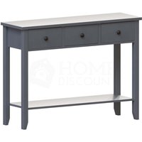 Home Discount - Windsor Konsolentisch mit 3 Schubladen und Ablage – Seitentisch Flurtisch, Grau von HOME DISCOUNT