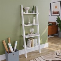Home Discount - York 4 Etagen Leiter Bücherregal Regal Ständer Aufbewahrung, Weiß von HOME DISCOUNT