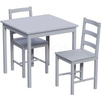 Yorkshire 2-Sitzer Holz Essgruppe Tisch mit Stühlen Küchenmöbel, Grau Yorkshire 2-Sitzer Holz Essgruppe Tisch mit Stühlen Küchenmöbel, Grau von HOME DISCOUNT