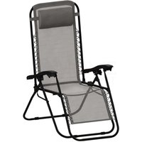 Home Discount - Zero Gravity Stuhl 2er-Set, klappbarer Outdoor Liegestuhl, tragbar, Grau von HOME DISCOUNT