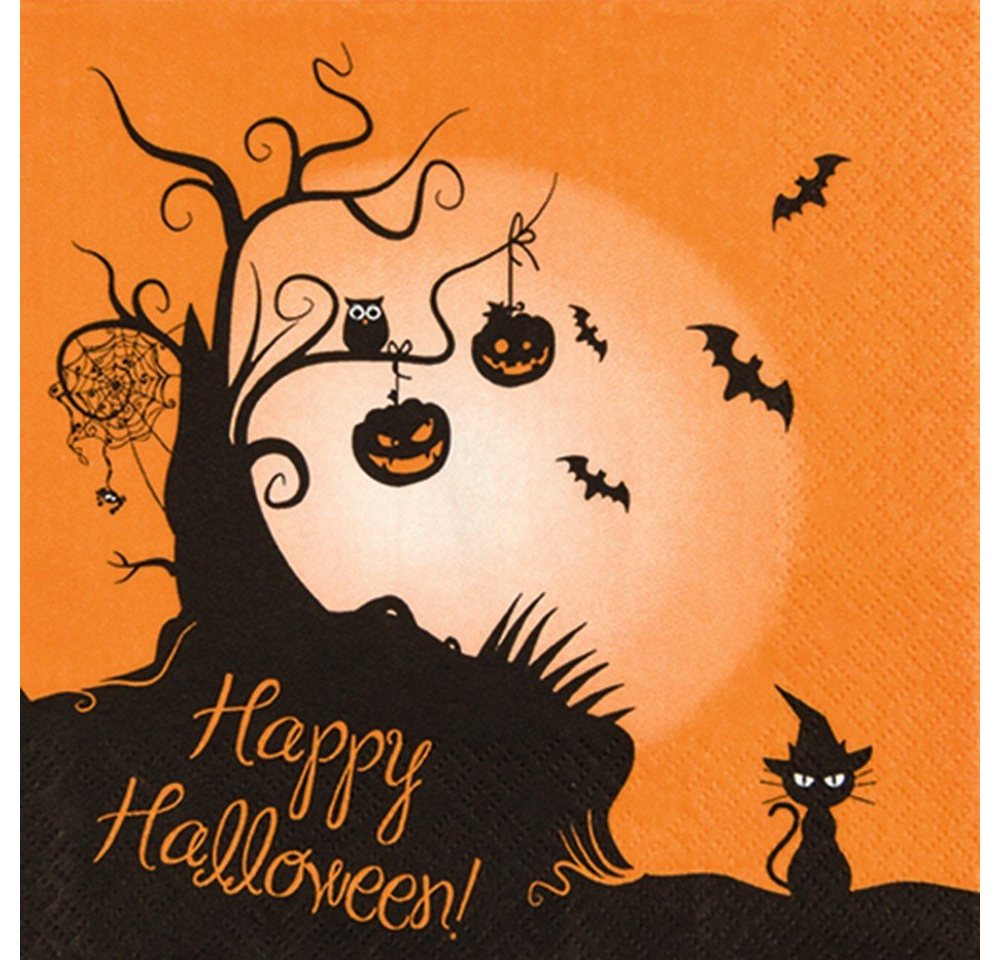 HOME FASHION Papierserviette 20 Servietten 2 in 1 Halloween 33x33cm, (20 St) von HOME FASHION