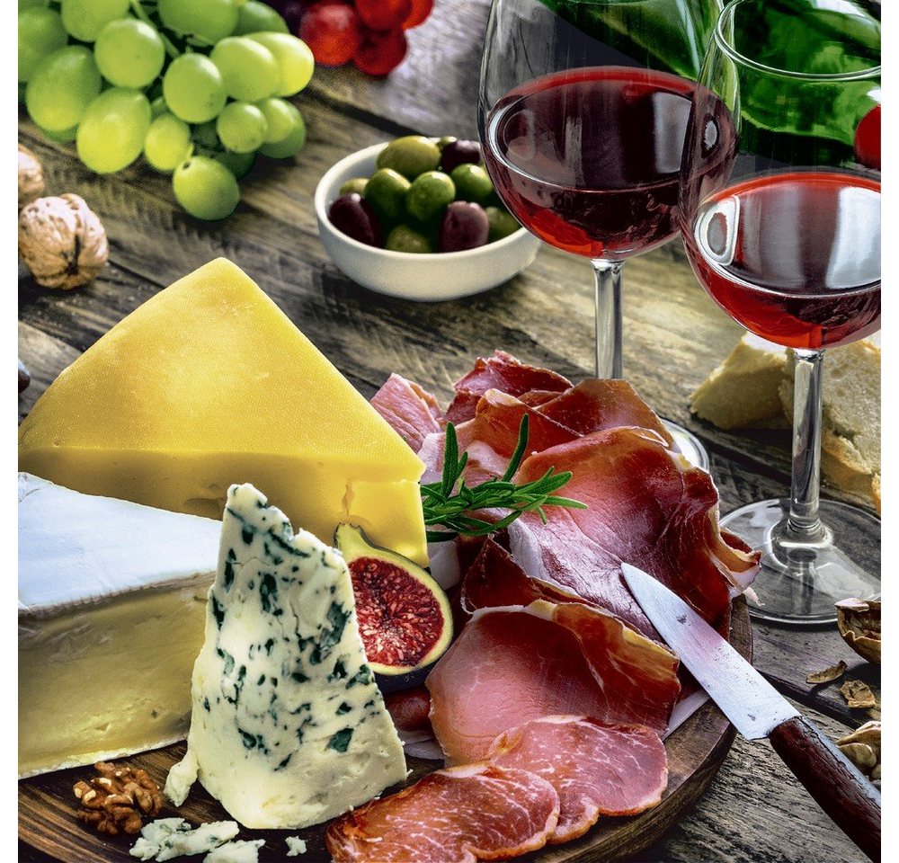 HOME FASHION Papierserviette 20 Servietten Antipasti 33x33cm, (20 St) von HOME FASHION