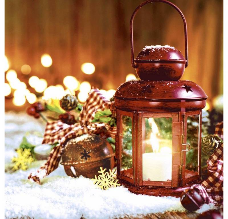 HOME FASHION Papierserviette 20 Servietten Bright Xmas 33x33cm, (20 St) von HOME FASHION
