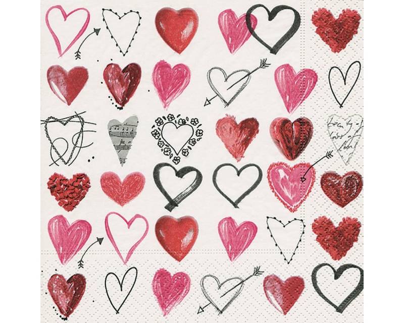 HOME FASHION Papierserviette 20 Servietten Cupids Arrow 33x33cm, (20 St) von HOME FASHION