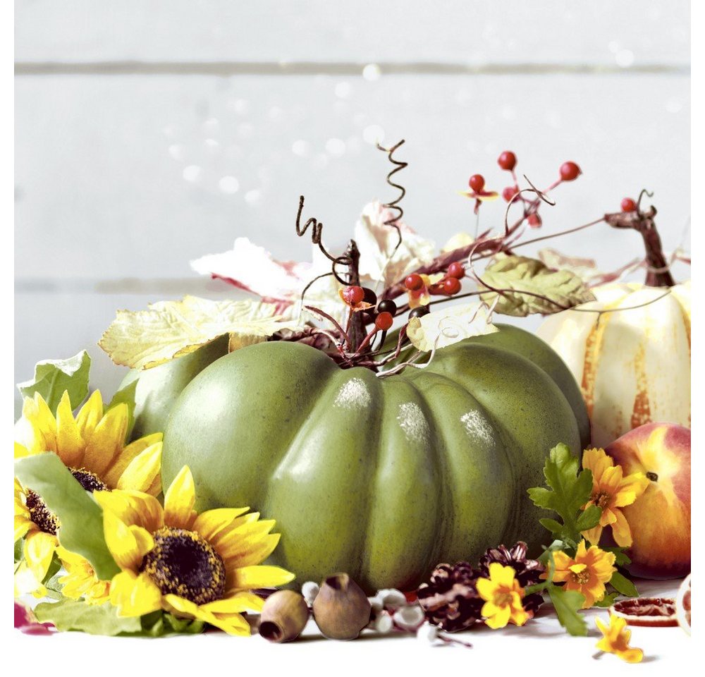 HOME FASHION Papierserviette 20 Servietten Floral Pumpkin 33x33cm, (20 St) von HOME FASHION