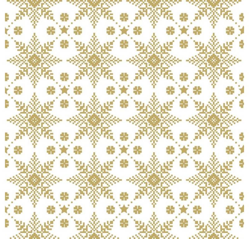 HOME FASHION Papierserviette 20 Servietten Golden Snow 33x33cm, (20 St) von HOME FASHION