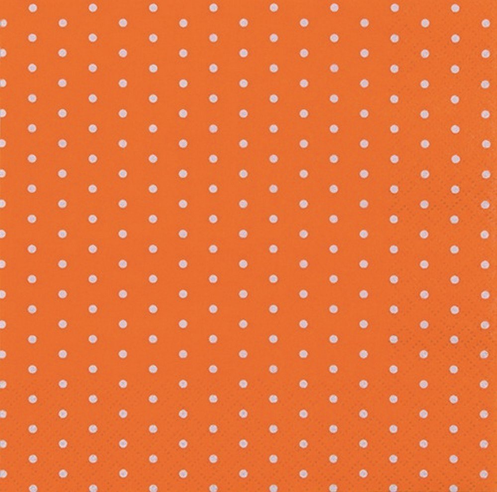 HOME FASHION Papierserviette 20 Servietten Mini Dots orange - Mini-Punkte orange 33x33cm, (20 St) von HOME FASHION