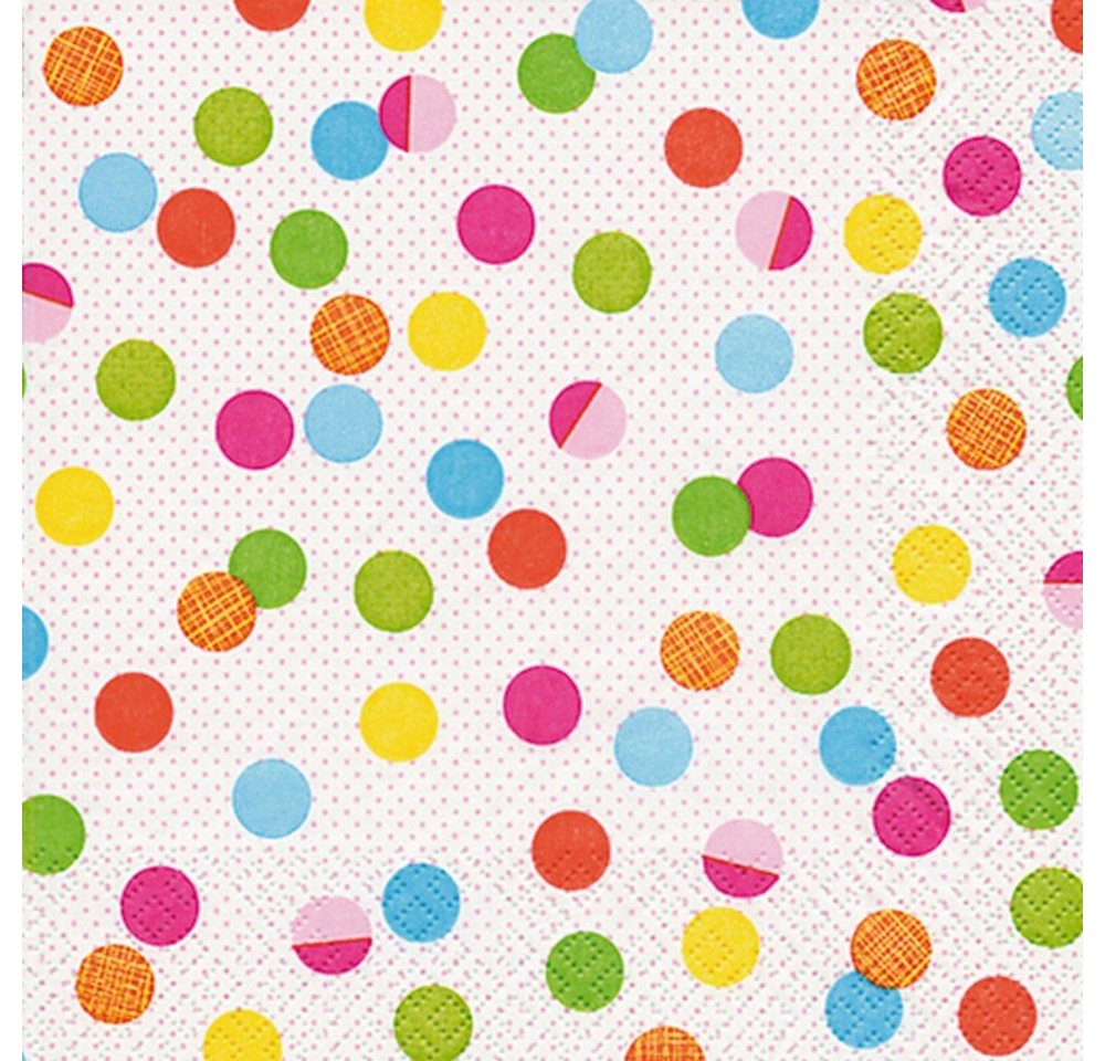 HOME FASHION Papierserviette 20 Servietten Party Dots - Party-Punkte 33x33cm, (20 St) von HOME FASHION