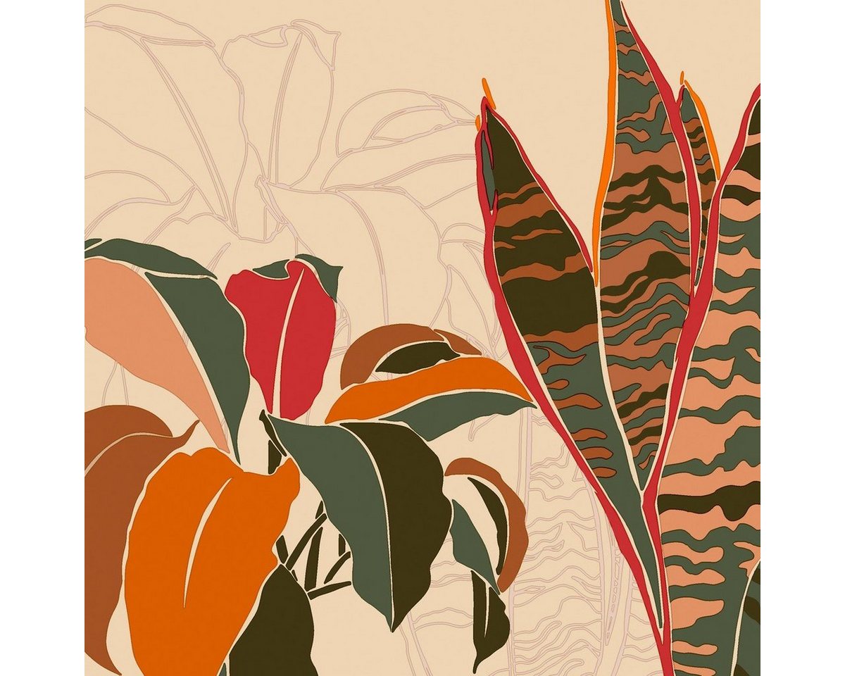 HOME FASHION Papierserviette 20 Servietten Plant Terra 33x33cm, (20 St) von HOME FASHION