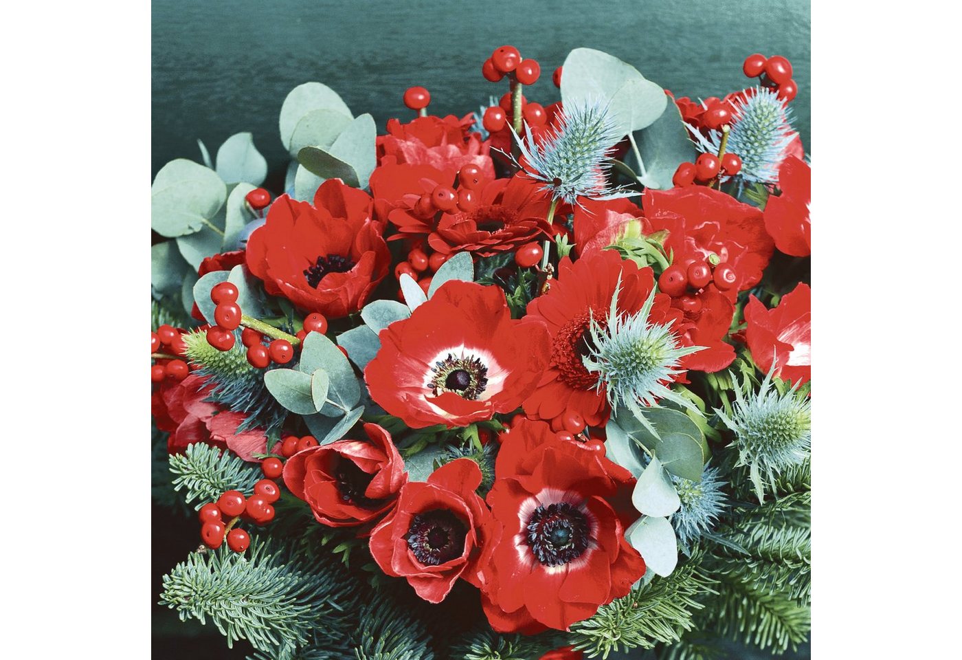 HOME FASHION Papierserviette 20 Servietten Poppy Anemone 33x33cm, (20 St) von HOME FASHION