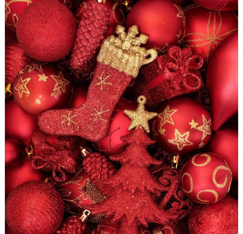 HOME FASHION Papierserviette 20 Servietten Red Balls 33x33cm, (20 St) von HOME FASHION