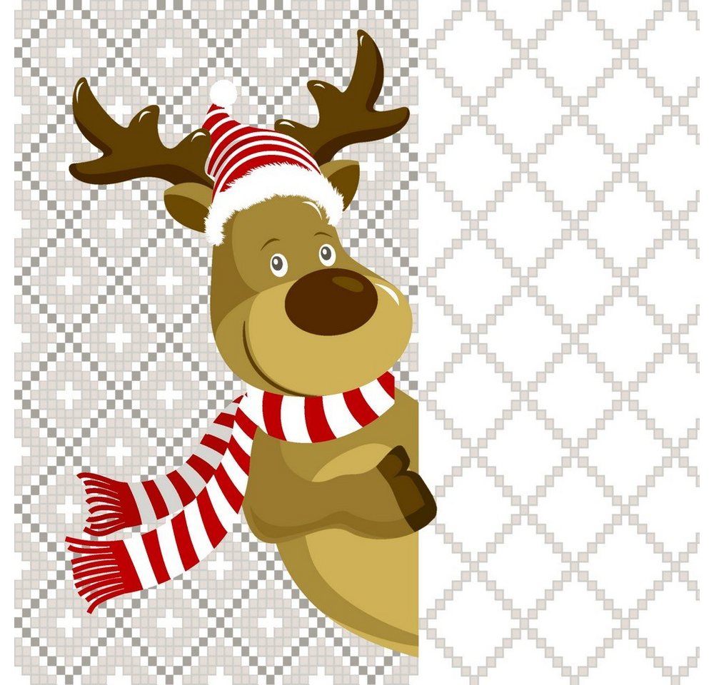 HOME FASHION Papierserviette 20 Servietten Reindeer Fun 33x33cm, (20 St) von HOME FASHION