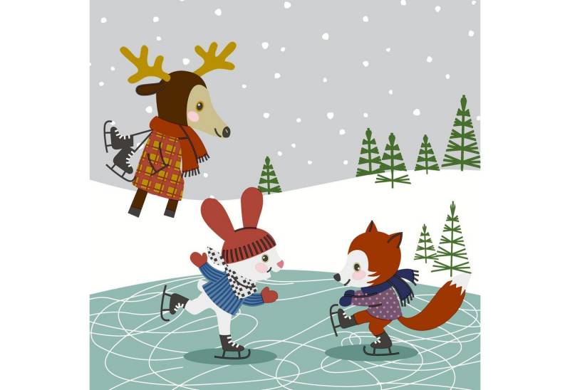 HOME FASHION Papierserviette 20 Servietten Skating Friends 33x33cm, (20 St) von HOME FASHION