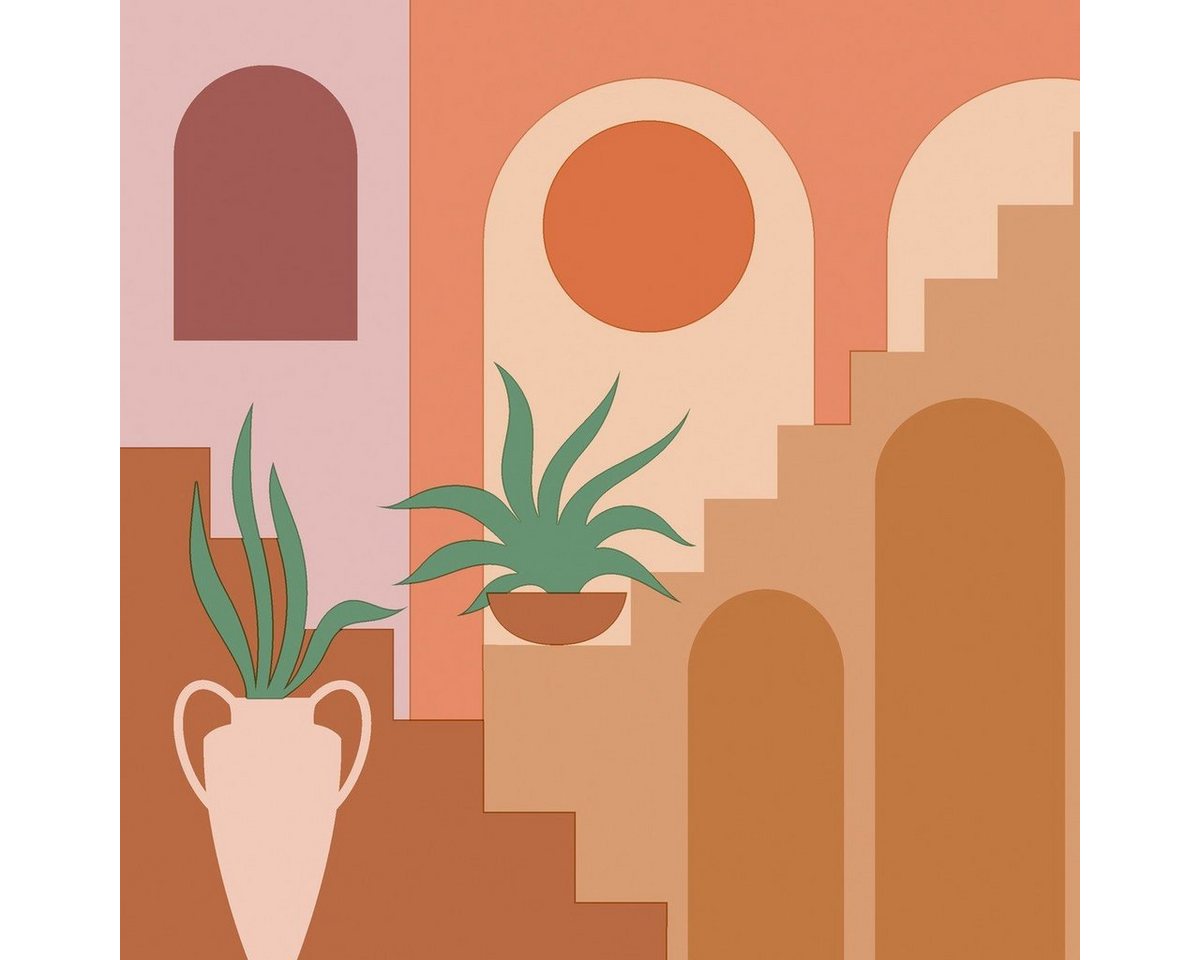 HOME FASHION Papierserviette 20 Servietten Sunset Terra 33x33cm, (20 St) von HOME FASHION
