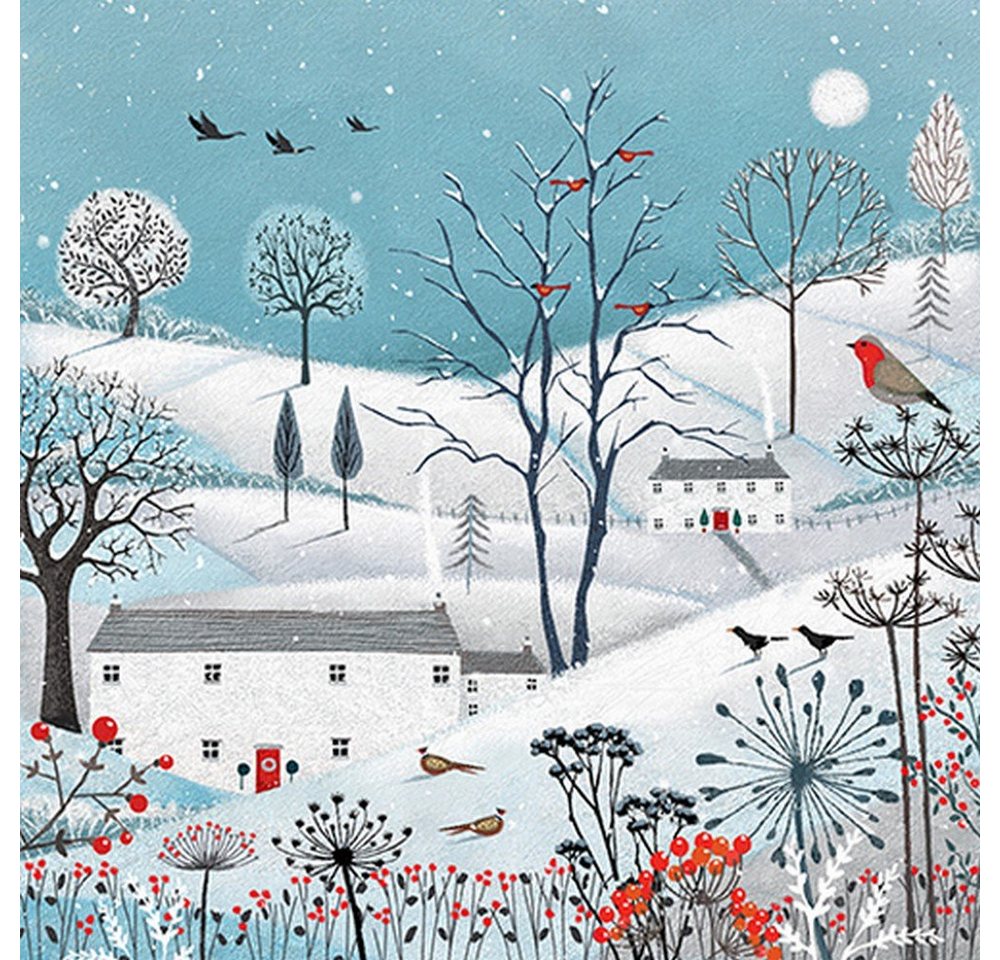 HOME FASHION Papierserviette 20 Servietten Winter is here - Ausblick auf die Winterstadt 33x33cm, (20 St) von HOME FASHION