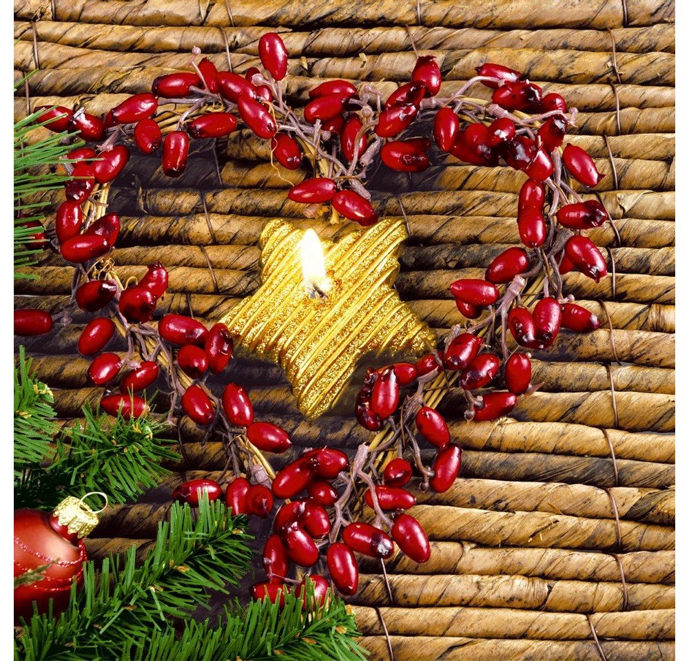 HOME FASHION Papierserviette 20 Servietten Xmas Heart 33x33cm, (20 St) von HOME FASHION