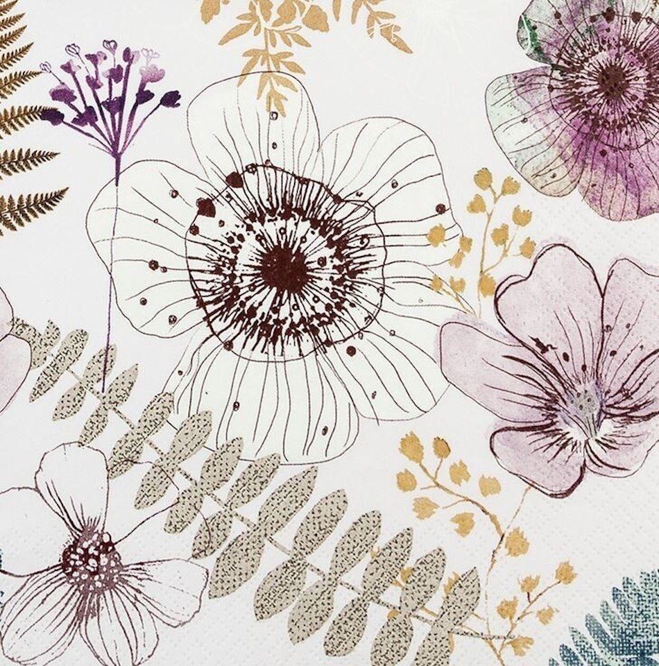 HOME FASHION Papierserviette Blumen / Planzen/ Tieren / Party / Tischdeko Kollektion, Decoupage - Serviettentechnik geeignet von HOME FASHION