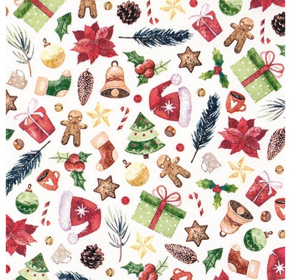 HOME FASHION Papierserviette 20 Servietten Xmas Collection - Sammlung für Weihnachten 33x33cm, (20 St) von HOME FASHION