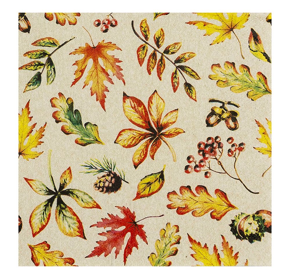 HOME FASHION Papierserviette Blätter Natur, (20 St), 33x33cm von HOME FASHION