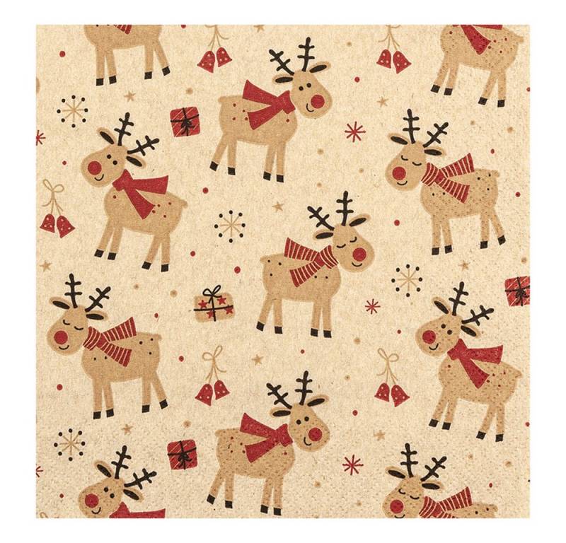 HOME FASHION Papierserviette Lovely Deers, (20 St), 33 x 33 cm, 20 Stück von HOME FASHION