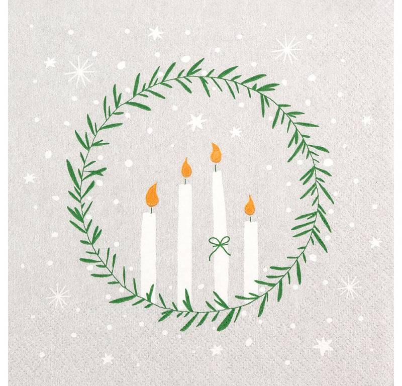 HOME FASHION Papierserviette Serviette 'Delicate Wreath', 33x33cm von HOME FASHION