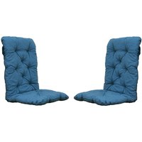2er Set Auflagen Sitzkissen Sitzpolster Hochlehner, 120x50x8 cm blau/grau von HOME FEELING