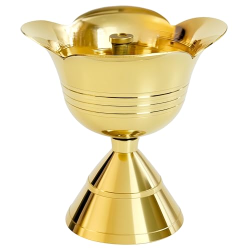 HOME GENIE Brass Gulab Jyot Diya | Rose-Shaped Traditional Oil Lamp for Pooja, Aarti, Mandir & Spiritual Decor | Handmade Brass Diya – 5.5 cm Diameter, 6.5 cm Height, 88g von HOME GENIE