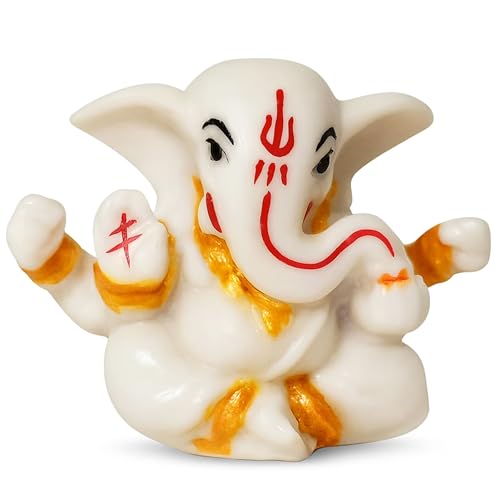 HOME GENIE Car Dashboard Ganesha Statue 1.5 Inch (4 cm) | Ganpati Idol for Car Dashboard & Home Decor | Mini Ganesh Statue Gift von HOME GENIE