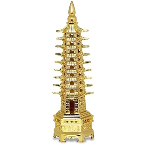 HOME GENIE"Feng Shui Pagodenturm/Bildungsturm aus Messing | Symbol für Reichtum und Wohlstand für Zuhause, Büro, Arbeitszimmer | Feng Shui Vastu Korrektur-Dekoration von HOME GENIE