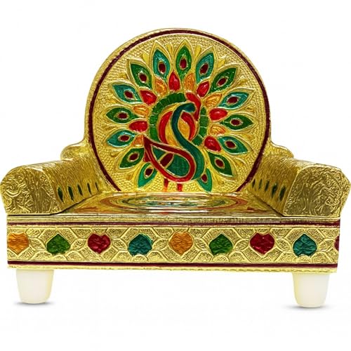 HOME GENIE MDF Singhasan zur Platzierung von Idolen | Dekorativer Pooja-Thron (Small) von HOME GENIE