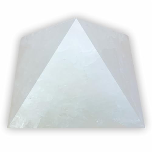 HOME GENIE Selenit Pyramide – Handgefertigte Kristallpyramide – Dekoration für Zuhause, Büro, Eingang & Meditationsraum von HOME GENIE
