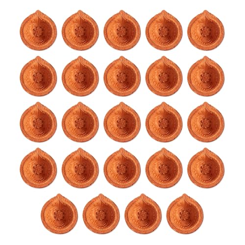 Home Genie Handmade Diyas for Diwali Decoration | Handmade Clay Mitti Diya | Lanterns for Diwali Decoration | Decoration Mitti Diya | Handmade Diyas - Pack of 24 von HOME GENIE