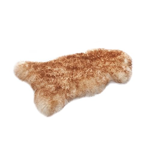 HOME LAMB Lammfell Mufflon 110-120 cm - Weich Schaffell Echt - Natürliche Lammfell Teppich Wohnzimmer - Flauschig Lammfell Echt - Deko Fell Schlafzimmer - Naturfell - Lammfelle von HOME LAMB