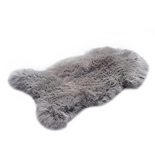 Lammfell Silber 100-110 cm - Weich Schaffell Echt - Natürliche Lammfell Teppich Wohnzimmer - Flauschig Lammfell Echt - Deko Fell Schlafzimmer - Naturfell - Lammfelle von HOME LAMB