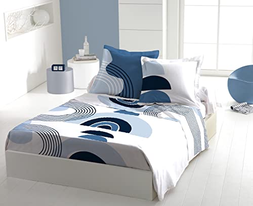 Home Linge Passion | Bettwäsche-Set, 4-teilig, 100 % Baumwolle, 57 Fäden/cm², 240 x 300 cm, Lonsdale, Blau von Home Linge Passion