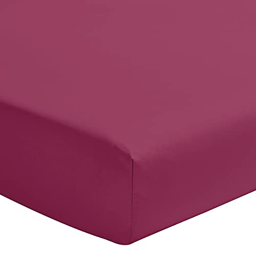 Home Linge Passion Spannbettlaken, Fuchsia, 160 x 200 cm + 30 cm, 100 % Baumwolle, 57 Fäden/cm² (Öko-Tex) von Home Linge Passion