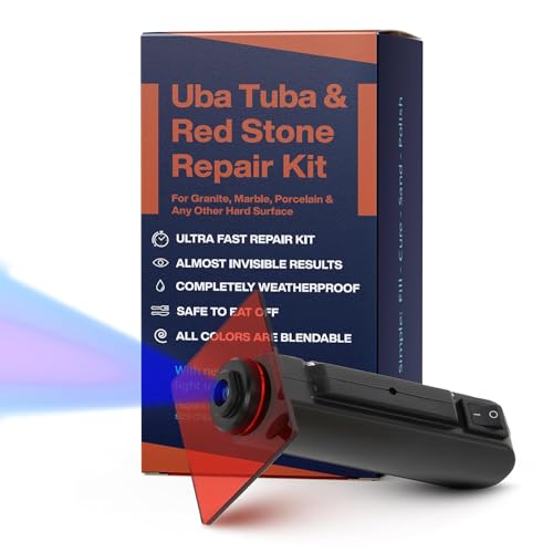 Uba Tuba & Red Stone Reparatur-Set – geeignet für die meisten Reparaturen I auch für Fliesen, Arbeitsplatte, Fiberglas & Keramikoberflächen I Reparieren Sie gebrochene Chips & Risse in wenigen Minuten von NNREPAIR