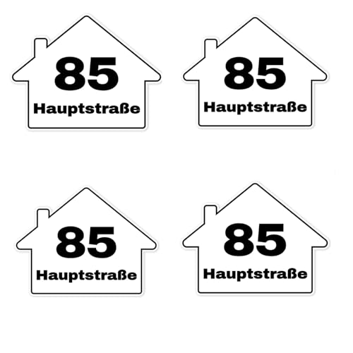 4-Teiliges Set Personalisierte Mülltonnenaufkleber,Wetterfest Aufkleber mülltonne mit Hausnummer und Straßenname,Personalisierte Mülltonnen Aufkleber für Wheelie Bins,120 x 150 /145 x 190mm von HOME'S FRIEND