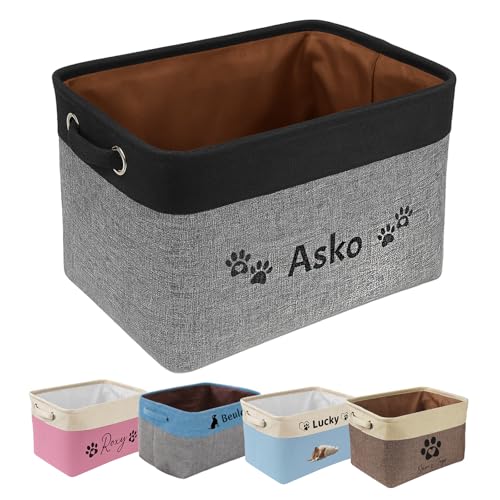 Personalisierte Aufbewahrungskörbe für Hundespielzeug mit Namen, Große Kapazität Faltbare Spielzeug Aufbewahrungsbox für Organisation Katzen und Hundekleidung, Haustierbedarf,Spielzeug (B) von HOME'S FRIEND