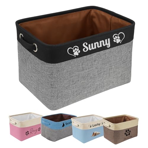 Personalisierte Aufbewahrungskörbe für Hundespielzeug mit Namen, Große Kapazität Faltbare Spielzeug Aufbewahrungsbox für Organisation Katzen und Hundekleidung, Haustierbedarf,Spielzeug (C) von HOME'S FRIEND