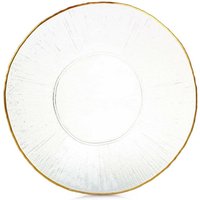Dinner plate shallow glass gold platter 30 cm von HOME STYLING