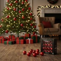 Glas-Christbaumkugeln in verschiedenen Größen, rot, 34 Stück Glas-Christbaumkugeln in verschiedenen Größen, rot, 34 Stück von HOME STYLING